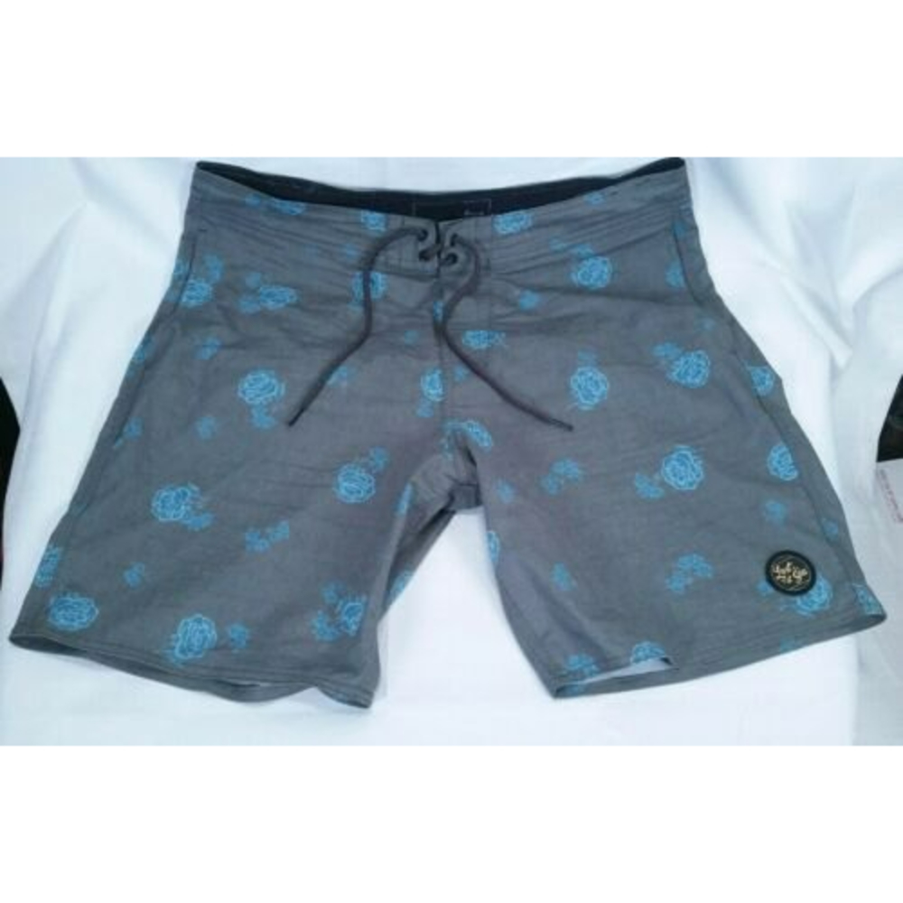 Lost Enterprises Lost At Sea Roadmouth Boardshorts Army Size 36 Blue Floral